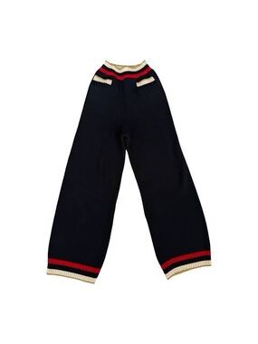 Gucci Black Wide-Leg Crop Pants with Contrast Hem